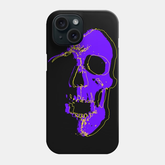 Neon Purple Skull Phone Case by CJ Ramirez