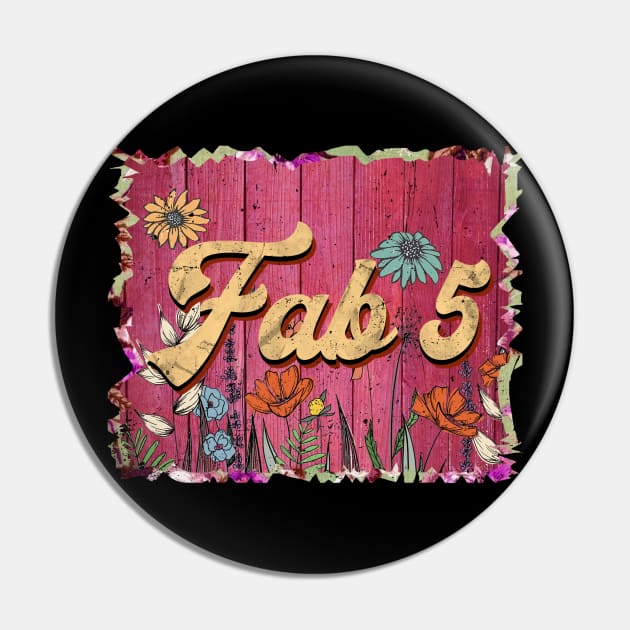 Classic 5 Personalized Flowers Proud Name Pin by Friday The 13th