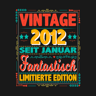 Januar 2012 Vintage Fantastisch 12 Jahren Mann Frau Geburtstag T-Shirt