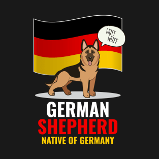 Germany Flag Dog Lover German Shepherd Barking T-Shirt