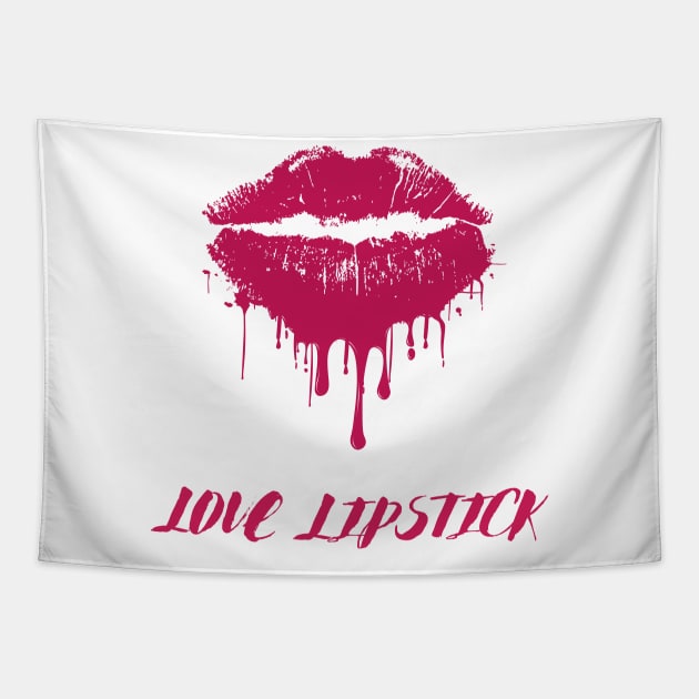 Love lipstick drippy hoodies dripping design Tapestry by Maroon55