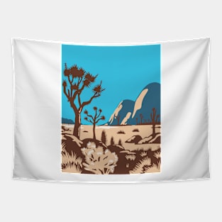 Joshua Tree National Park Riverside County California United States WPA Poster Art Color Tapestry