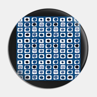 Pattern from white circles and rectangles on blue Pin