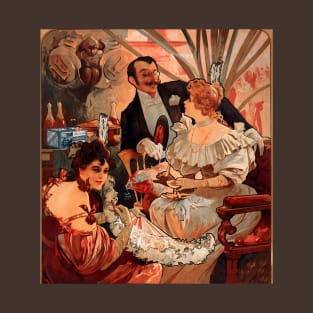 Biscuits and Champagne by A. Mucha T-Shirt