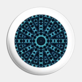 Three-dimensional, patterned, fractal in blue tones Pin