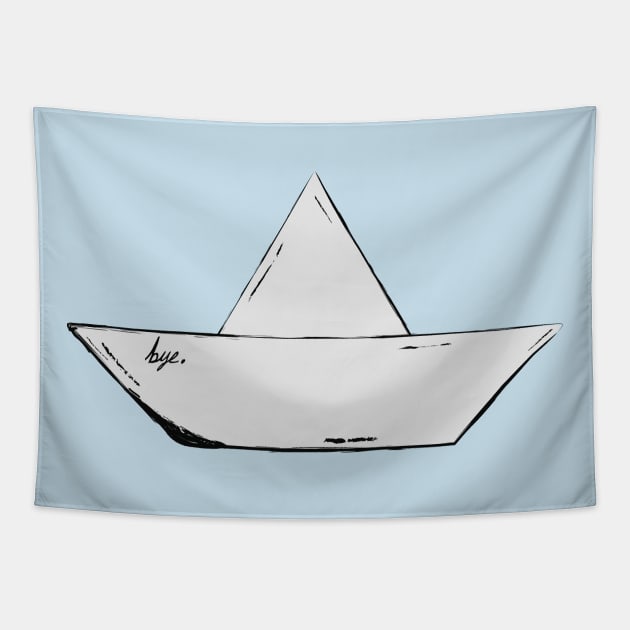 Bye paper boat Tapestry by BleizerShtorn