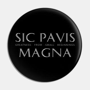 Latin Inspirational Quote: Sic Pavis Magna (Greatness From Small Beginnings) Pin