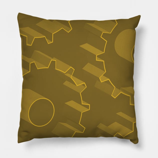 3D gear industrial pattern Pillow by Asim138