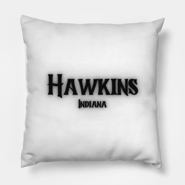 Hawkins Indiana Stranger Things Pillow by BloomingDiaries