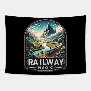 Vintage Train, Railway Magic Tapestry