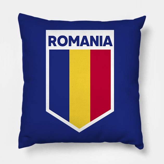 Romania Flag Emblem Pillow by SLAG_Creative