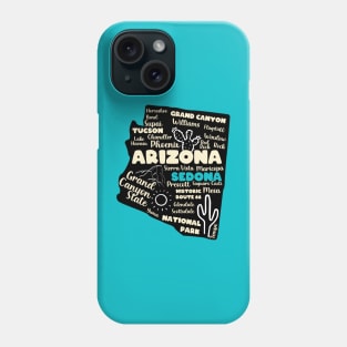 Arizona Sedona map arizona state usa arizona tourism sedona tourism Phone Case