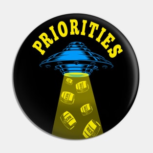 Priorities - Alien Beer Pin