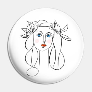 Denizko Art Woman by Picasso - White Pin