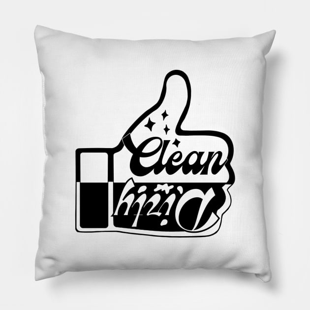 Clean or Dirty Dishwasher magnet Pillow by The Dirty Palette