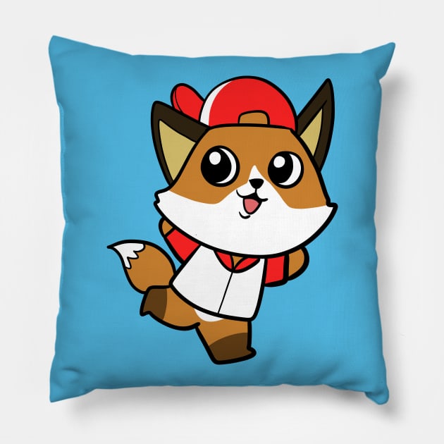 Baseball Fox Pillow by WildSloths