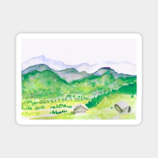 Mountains watercolor Magnet