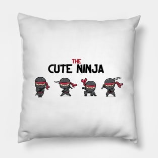 The Cute Ninja Warriors from Japan With Sword and Full Ninja Uniform Pillow