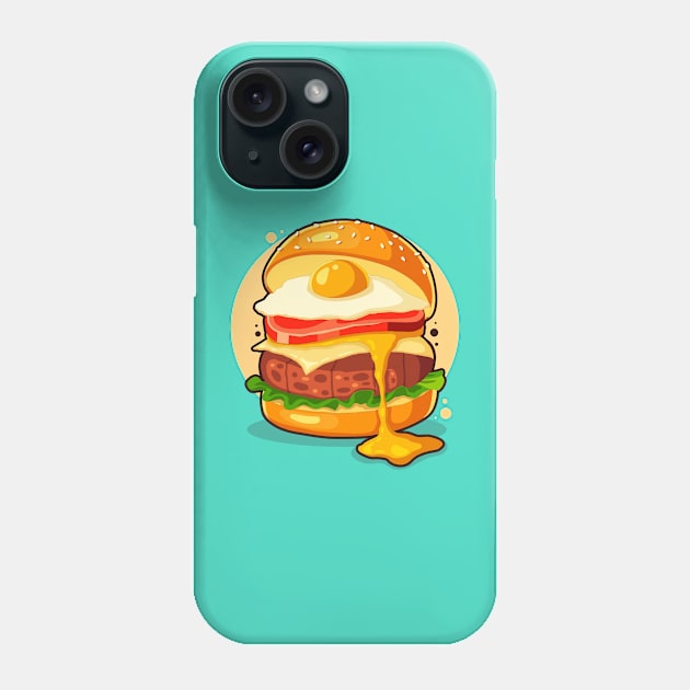 Hand Drawn Burger Illustration Phone Case by Mako Design 