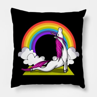 Unicorn Yoga Workout Magical Rainbow Pillow