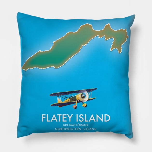 Flatey Island, Breiðafjörður Iceland Pillow by nickemporium1