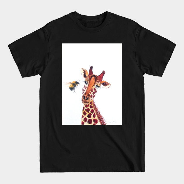 Discover Cute Giraffe and a Bumble bee - Giraffe - T-Shirt