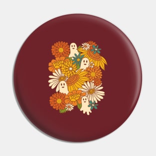 70s Boo Floral - Harvest Pin