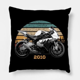 2010 BMW S1000RR Vintage Motorcycle Design Pillow