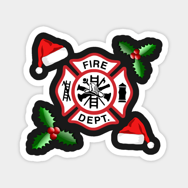 Firefighter Christmas Gift Ideas, Maltese Cross Emblem Magnet by 3QuartersToday