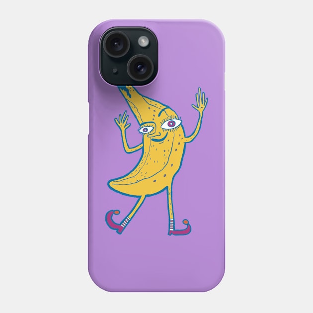 The Joyful Dance of a Crazy Banana Phone Case by Douwannart