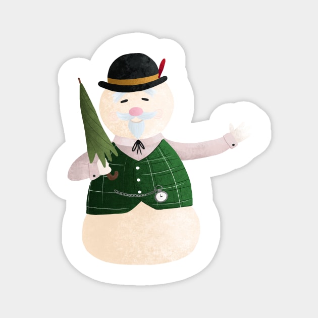 Sam the Snowman Magnet by Dogwoodfinch