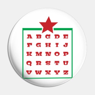 No L Alphabet Holiday Design Pin