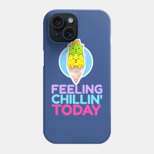 Feeling Chillin' Today_Cats Ice Cream_Blue Phone Case