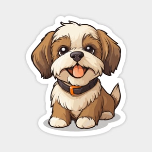 Cartoon Cute Kawaii Shih Tzu Dog Magnet