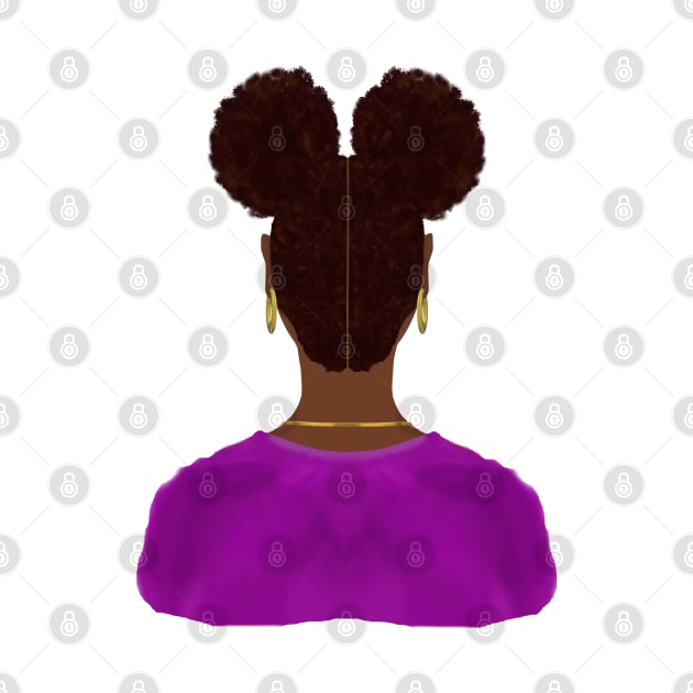 Afro Puffs (White Background) by Art By LM Designs 