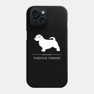 Norfolk Terrier Dog White Silhouette Phone Case