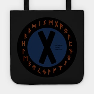 Blue Gebo Futhark Rune Symbols Tote