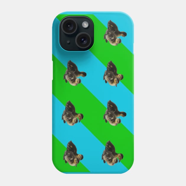 Baby Ducks on Grass Green and Sky Blue Pattern Phone Case by ButterflyInTheAttic