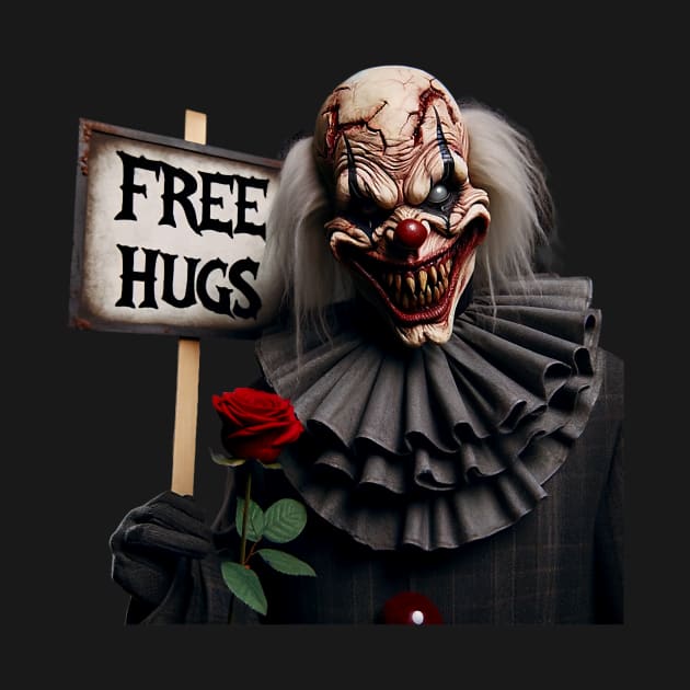 Free Hugs Scary Clown Valentine Halloween Horror by jadolomadolo