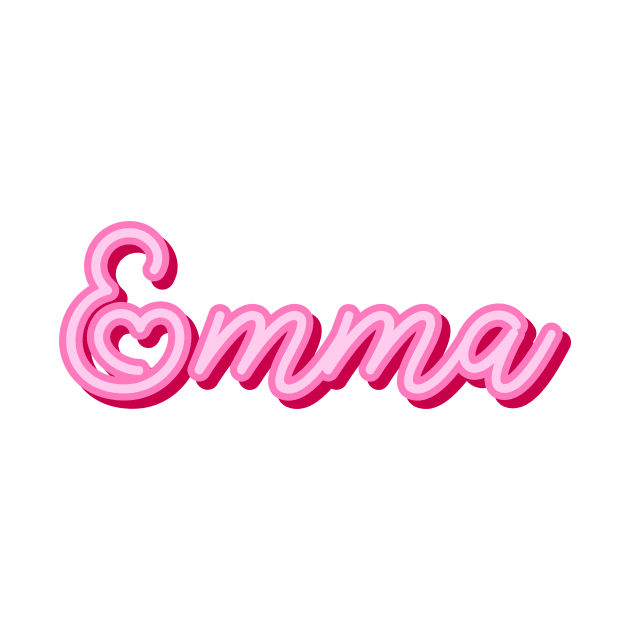 Emma name pink heart by maoudraw