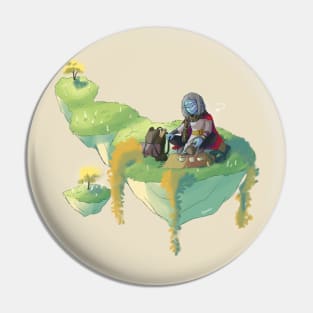 Beautiful fantasy art green floating land Pin