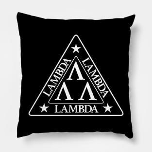 Lambda Lambda Lambda Fraternity Tee WHT LOGO Pillow