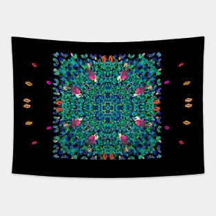 3D Glass Rainbow Mandala no.1 Tapestry