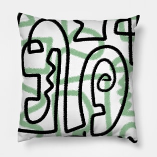 Green and Black Abstract Pillow