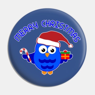 Merry Christmas Owl Pin