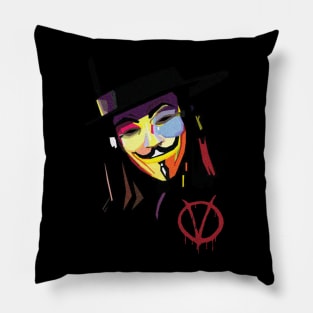 V or A = Violence or Anarcho Pillow