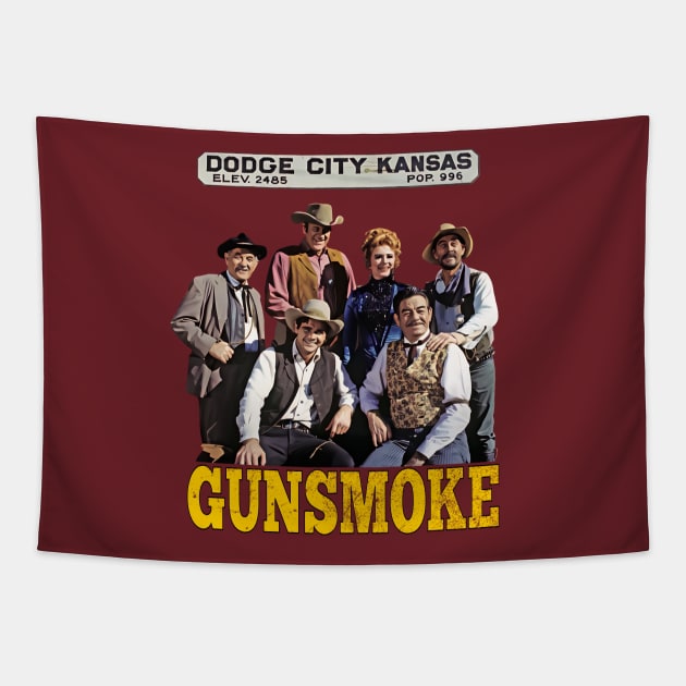 Gunsmoke - Group - 50s/60s Tv Western Tapestry by wildzerouk