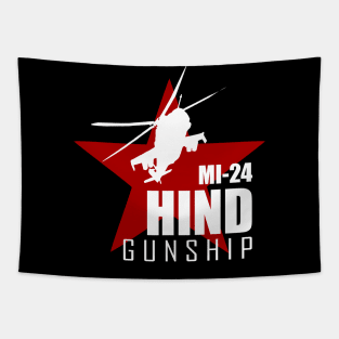Helicopter Gunship MI-24 Hind Tapestry