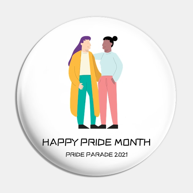 Pride Parade 2021 - Happy Pride Month LGBT Pin by Rachel Garcia Designs