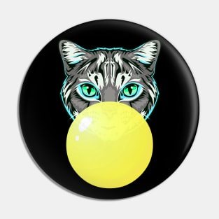 Yellow Bubblegum Cat Pin